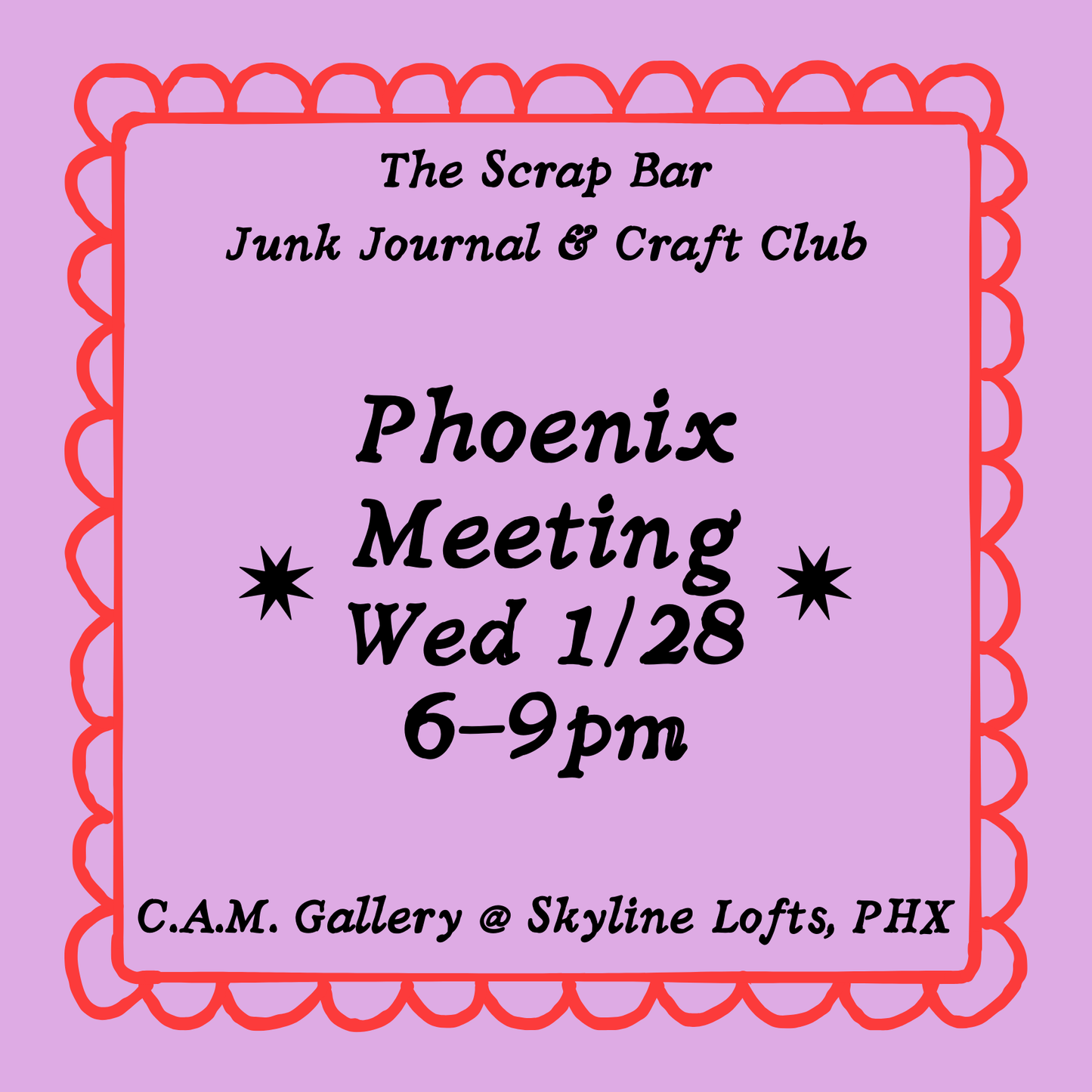Wed 1/28: Phoenix Junk Journal & Craft Club Meeting