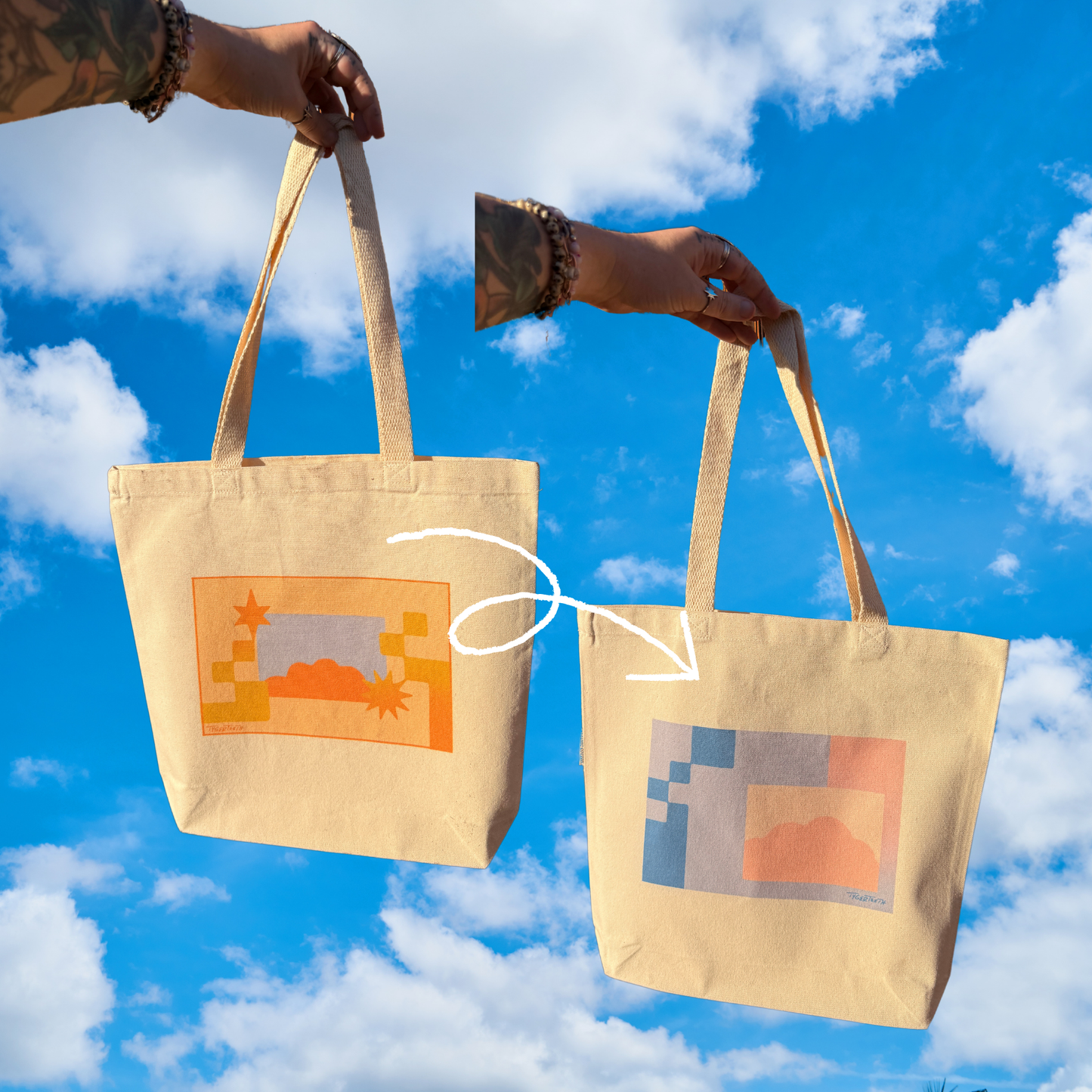 Dusk & Dawn Reversible Art Tote